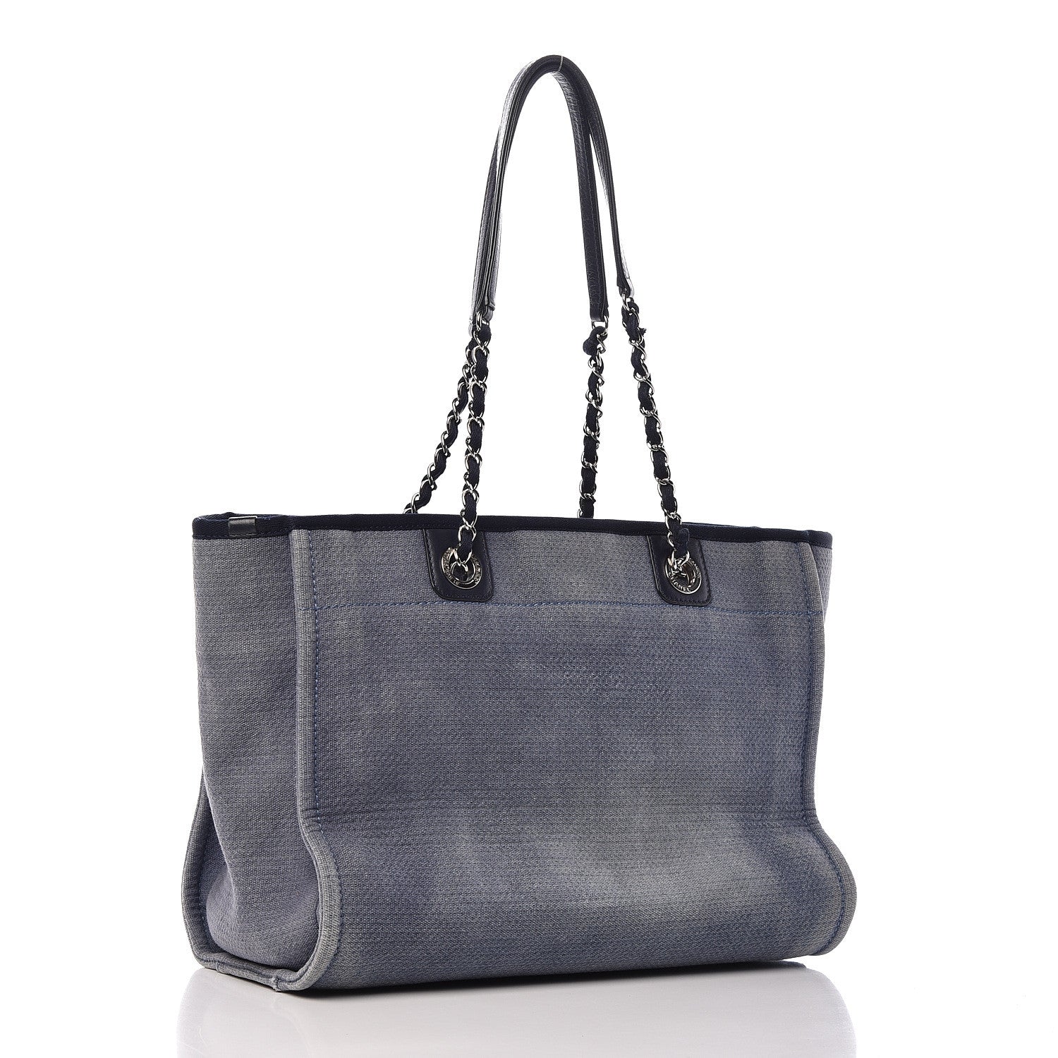Chanel Canvas Small Deauville Tote Denim Blue 3 of 12