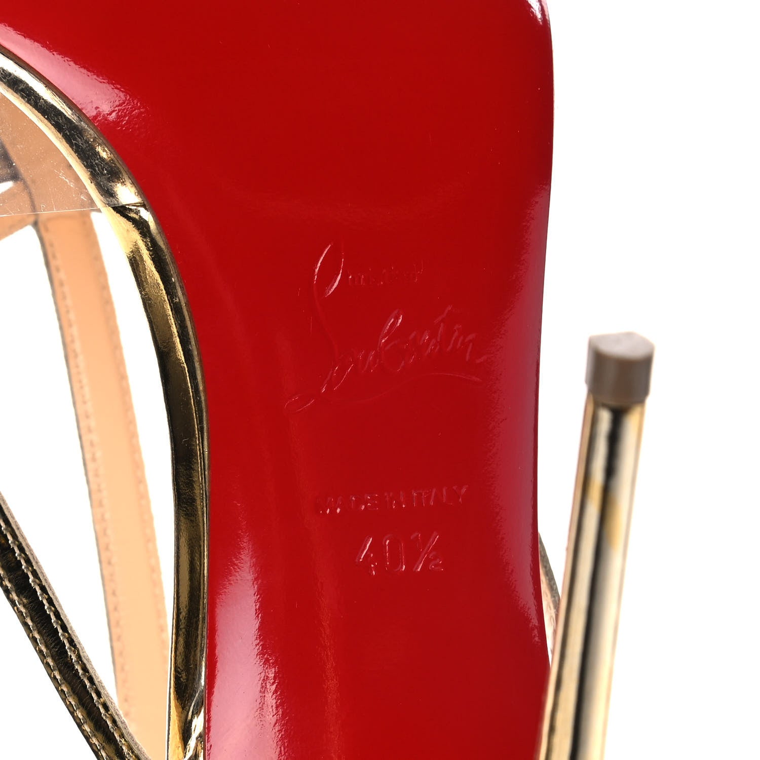 Christian Louboutin Patent PVC Deck 100 Pumps 40.5 Gold 6 of 11