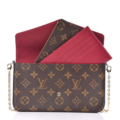 Louis Vuitton Monogram Pochette Felicie Chain Wallet Fuchsia 10 of 13
