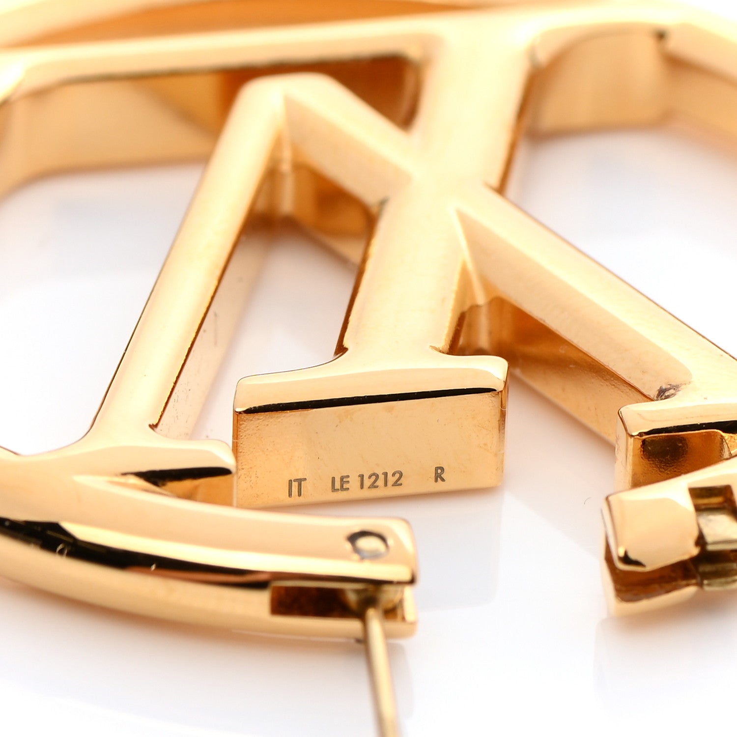 Louis Vuitton Metal Louise Hoop Earrings Gold 5 of 6