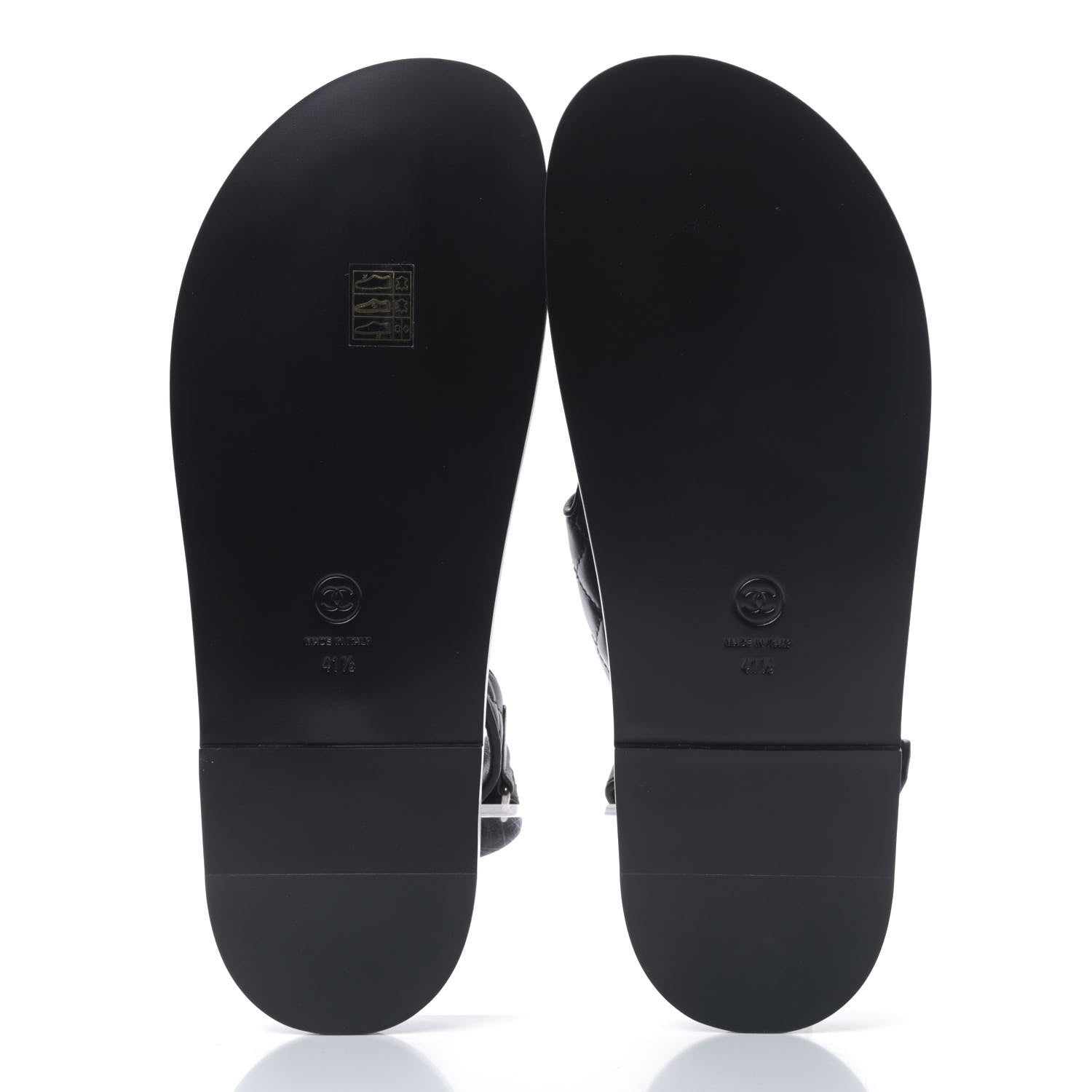 Chanel Lambskin Velcro Dad Sandals 41.5 Black 5 of 6