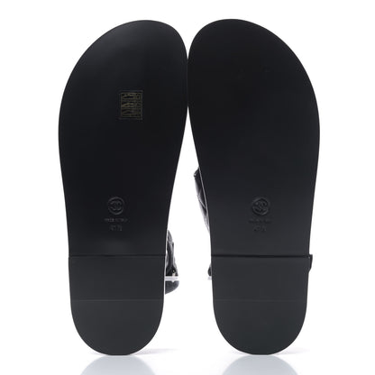 Chanel Lambskin Velcro Dad Sandals 41.5 Black 5 of 6
