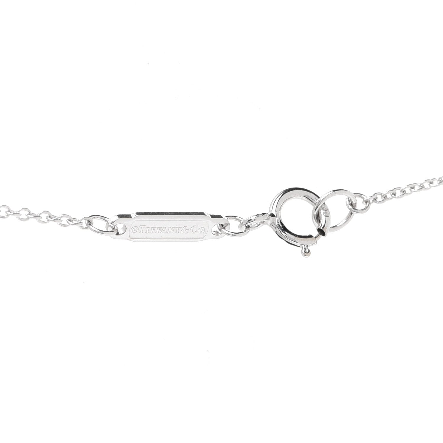 Tiffany 18K White Gold Diamond Tiffany T Baguette Pendant Necklace 4 of 6
