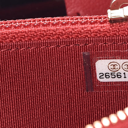 Chanel Sheepskin Quilted Mademoiselle Vintage Zip Around Wallet Red 8 of 9