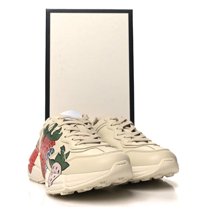 Gucci Apollo Calfskin Strawberry Womens Rhyton Sneakers 37 Ivory 10 of 10