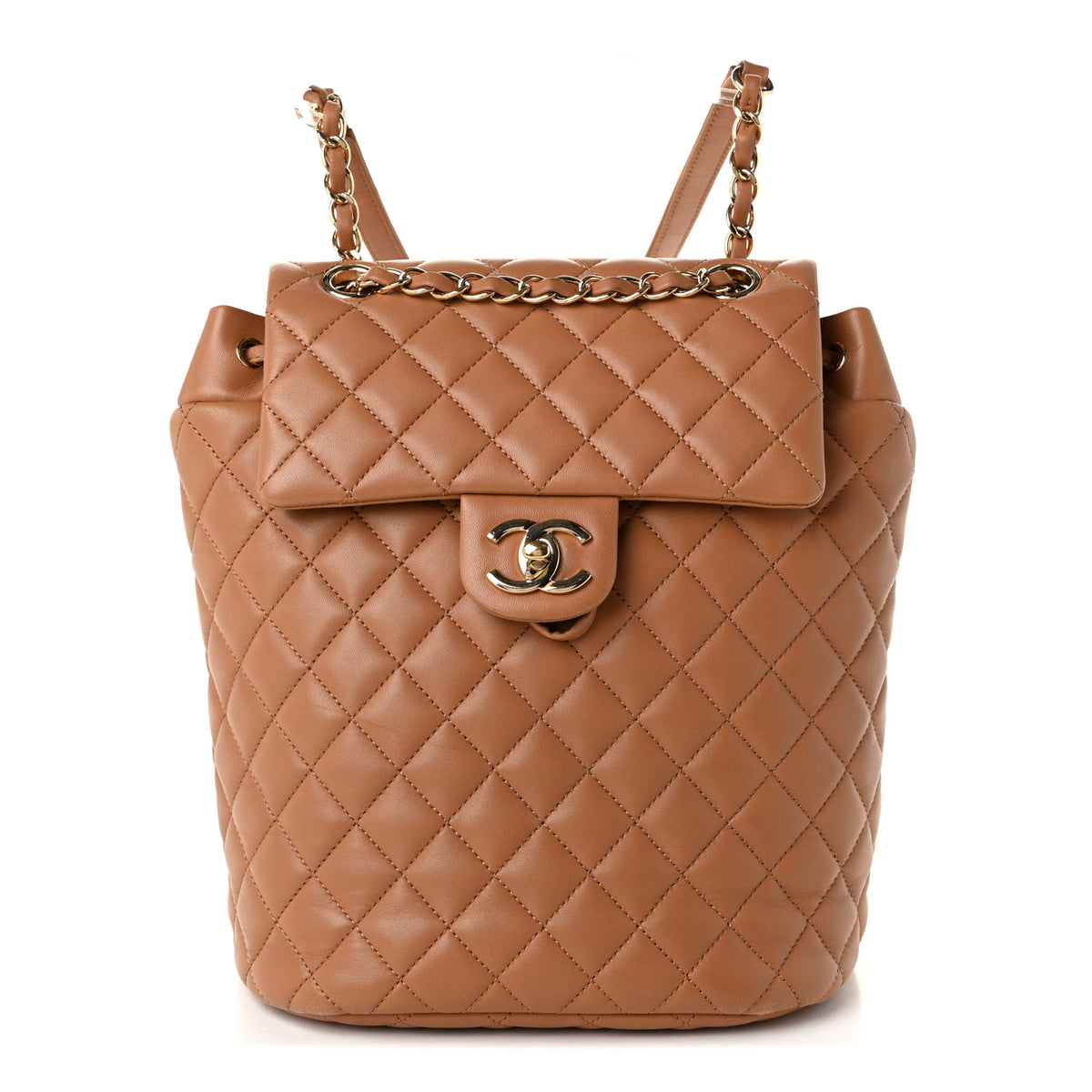 Chanel Lambskin Quilted Small Urban Spirit Backpack Brown 1 of 10