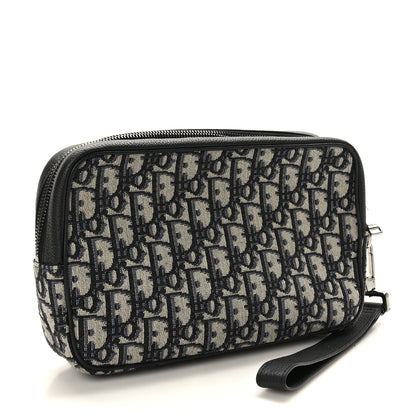 Christian Dior Oblique Wristlet Pouch Blue 3 of 8