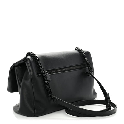 Saint Laurent Grain De Poudre Medium West Hollywood Monogram Fold-Over Black 2 of 9