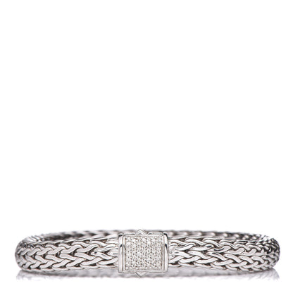 John Hardy Sterling Silver Diamond 7.5mm Classic Chain Bracelet 1 of 4