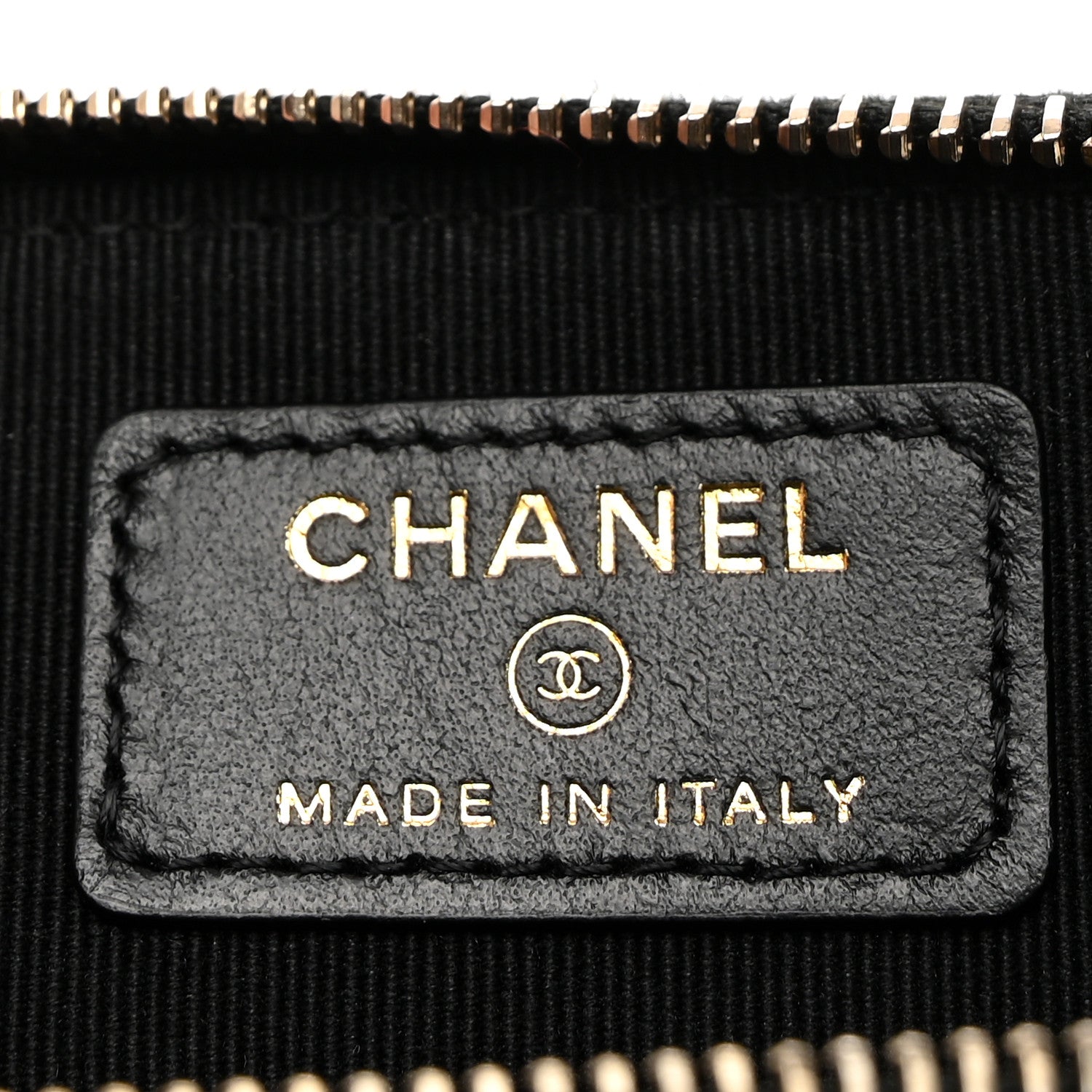 Chanel Caviar Quilted Crystal Zip Card Holder Wallet Black 6 of 8