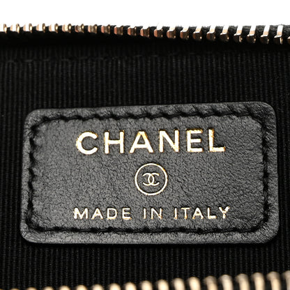 Chanel Caviar Quilted Crystal Zip Card Holder Wallet Black 6 of 8