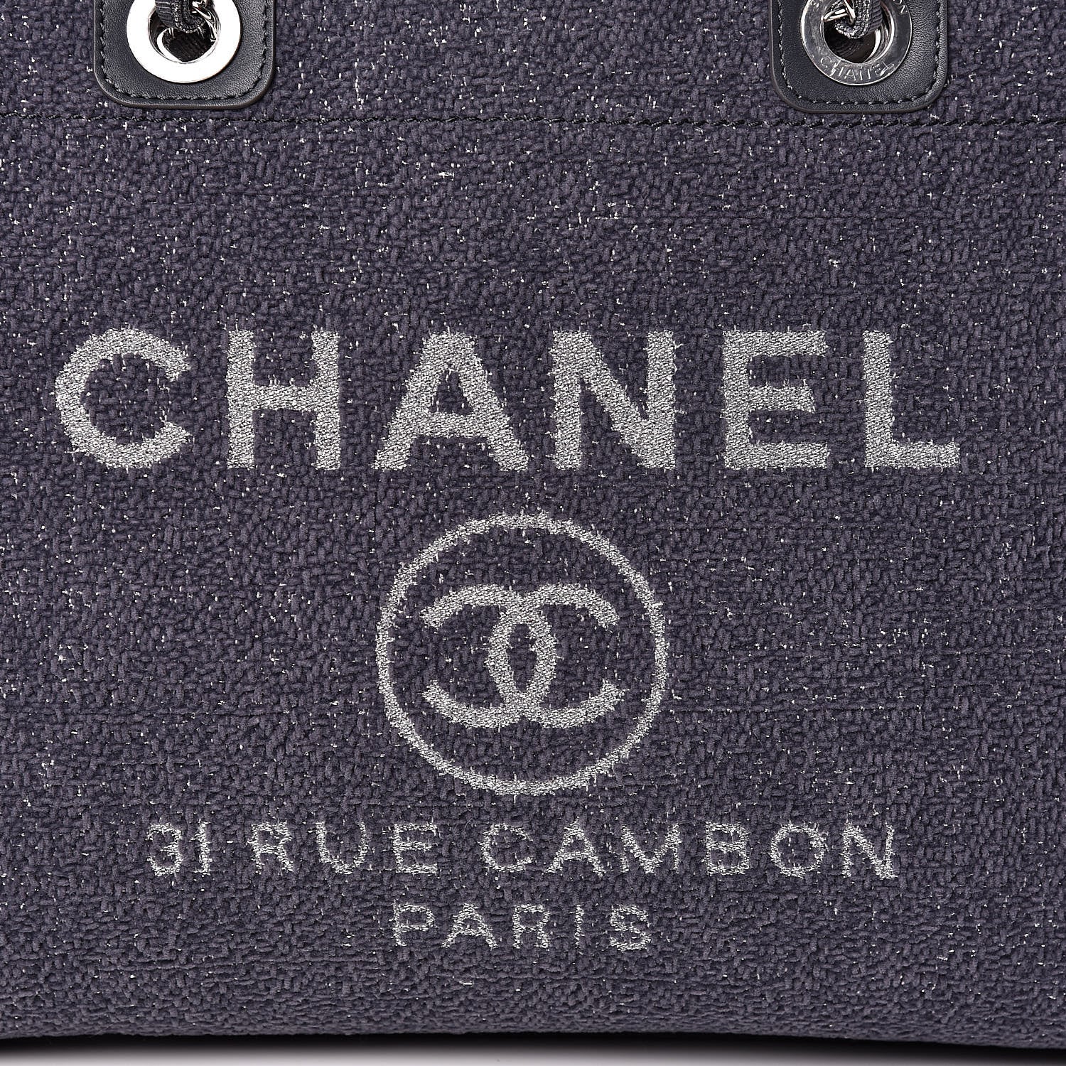 Chanel Lurex Boucle Small Deauville Tote Gray 8 of 10