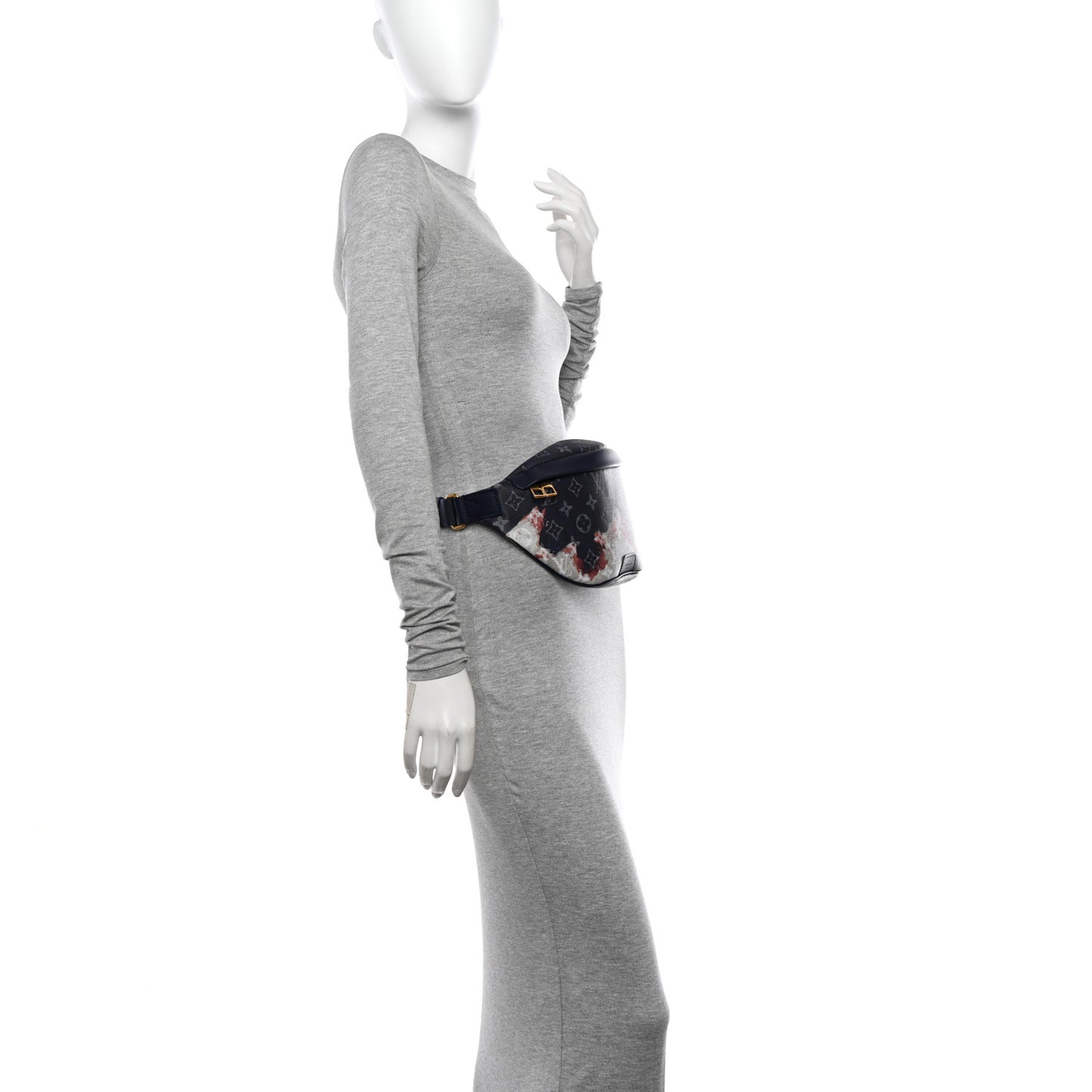 Monogram Eclipse Discovery Bleached Bumbag PM Ink Blue