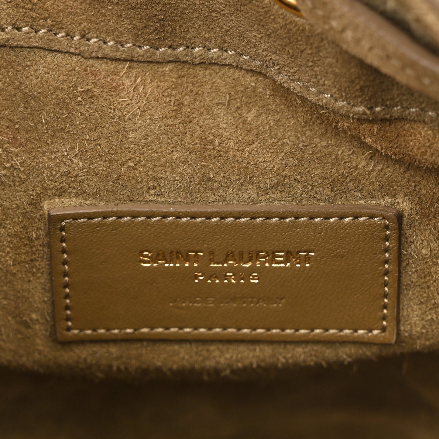 Suede Calfskin Small Emmanuelle Fringe Bucket Bag Light Ocre