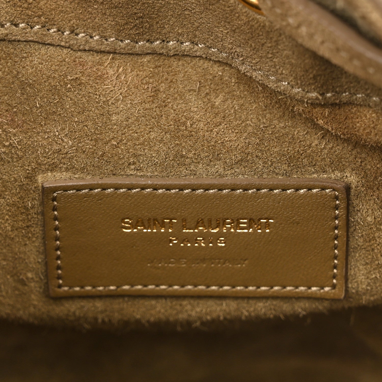 Saint Laurent Suede Calfskin Small Emmanuelle Fringe Bucket Bag Light Ocre 7 of 10