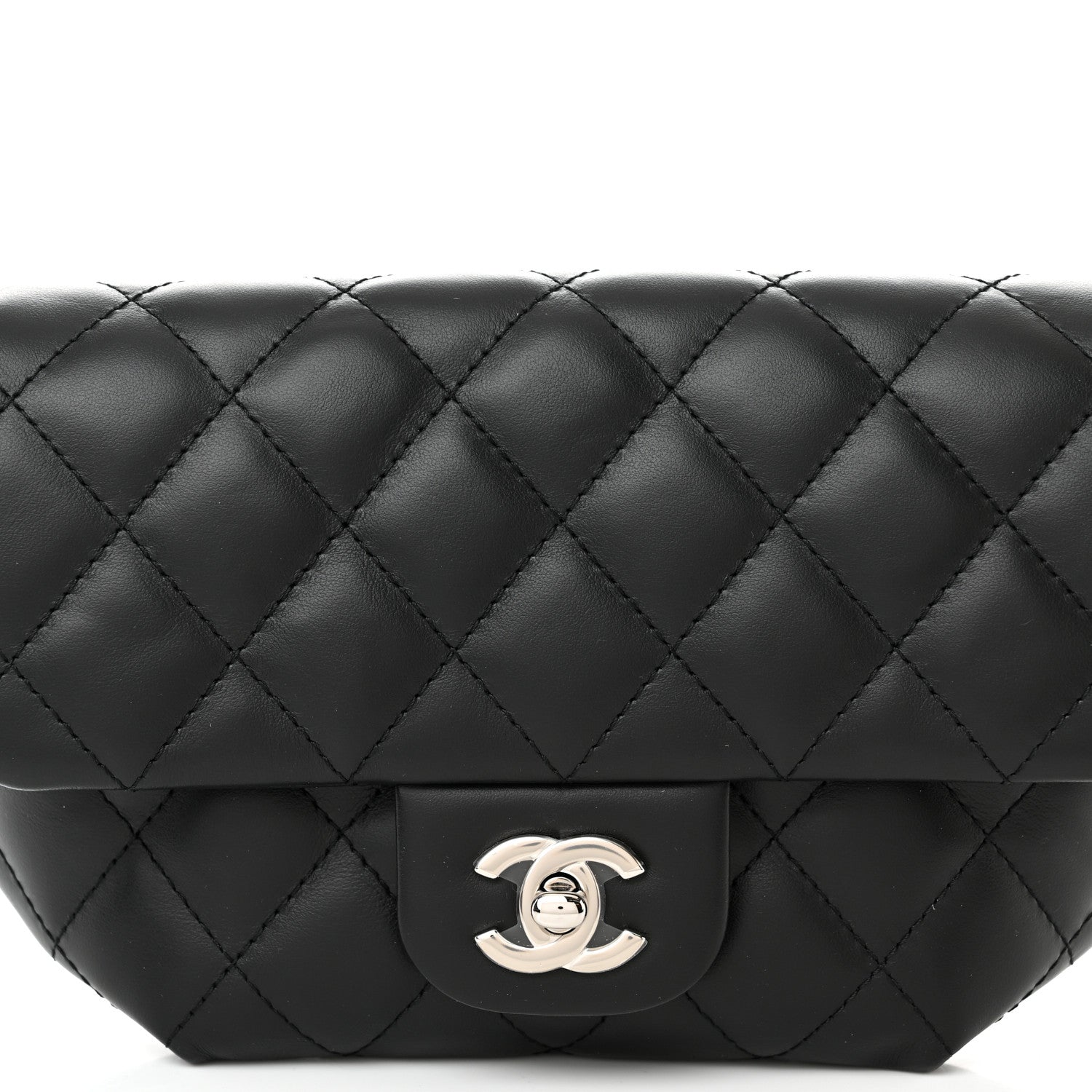 Chanel Calfskin Quilted CC Uniform Flap Belt Bag Black 8 of 11