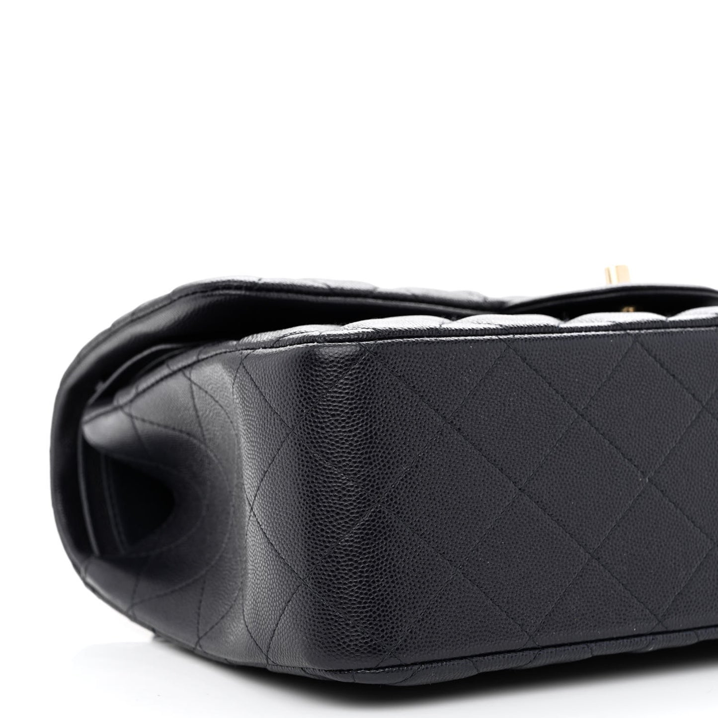 Caviar Quilted Jumbo Double Flap Navy Blue