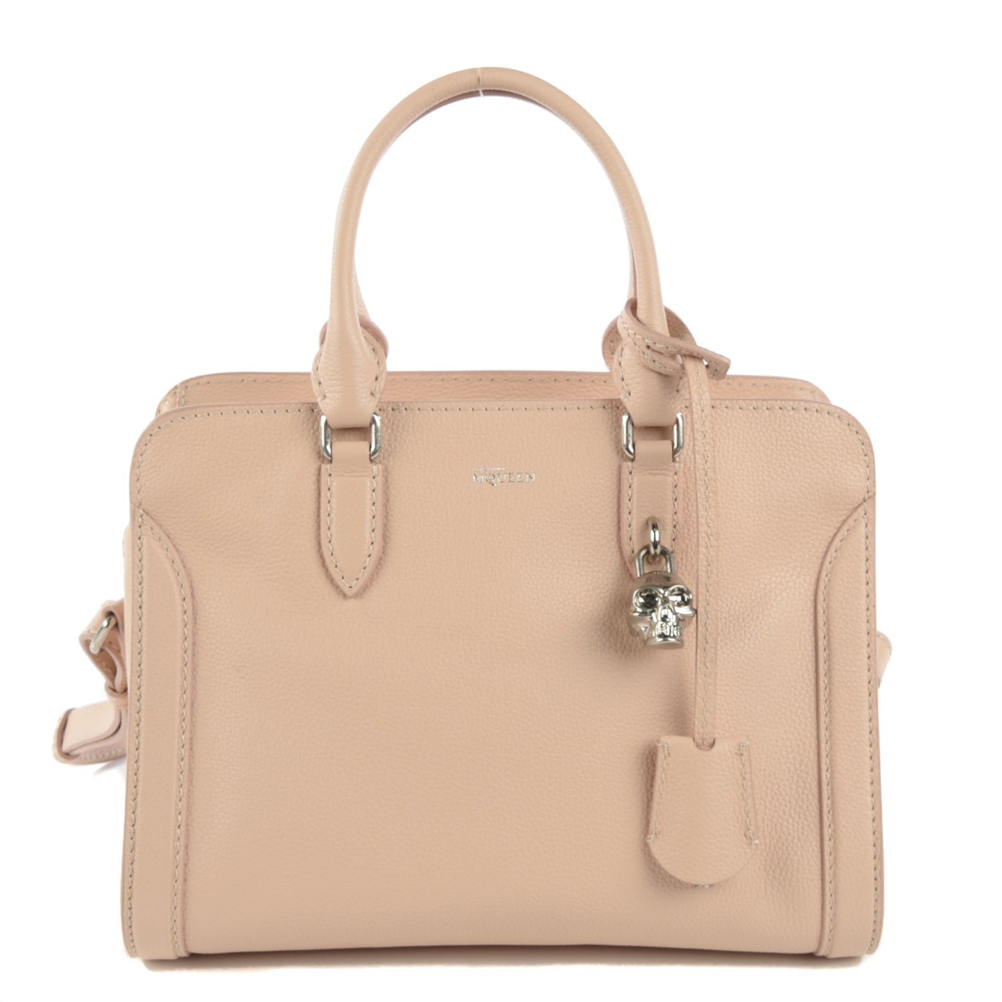 Pebbled Calfskin Small Skull Padlock Zip Around Tote Teint