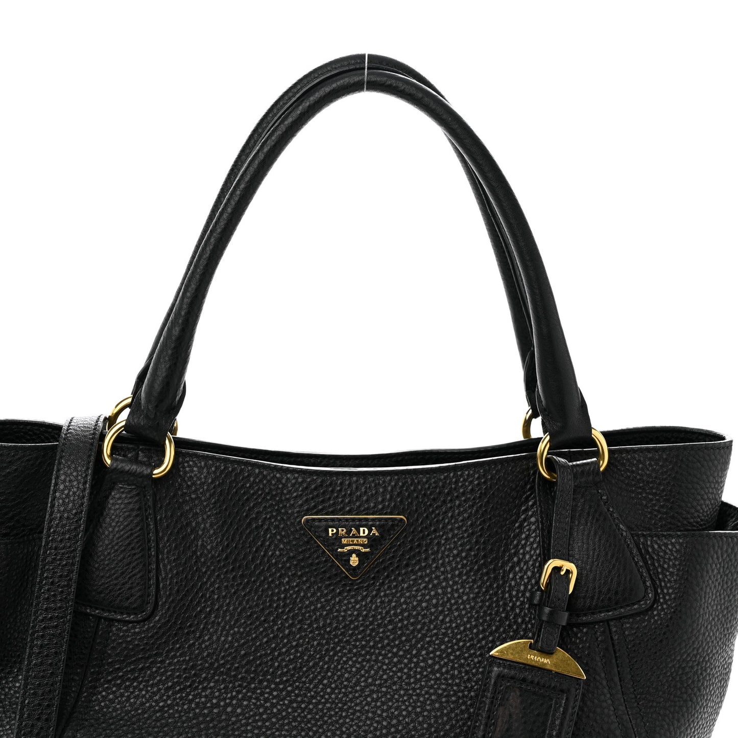 Vitello Daino Side Pocket Tote Black