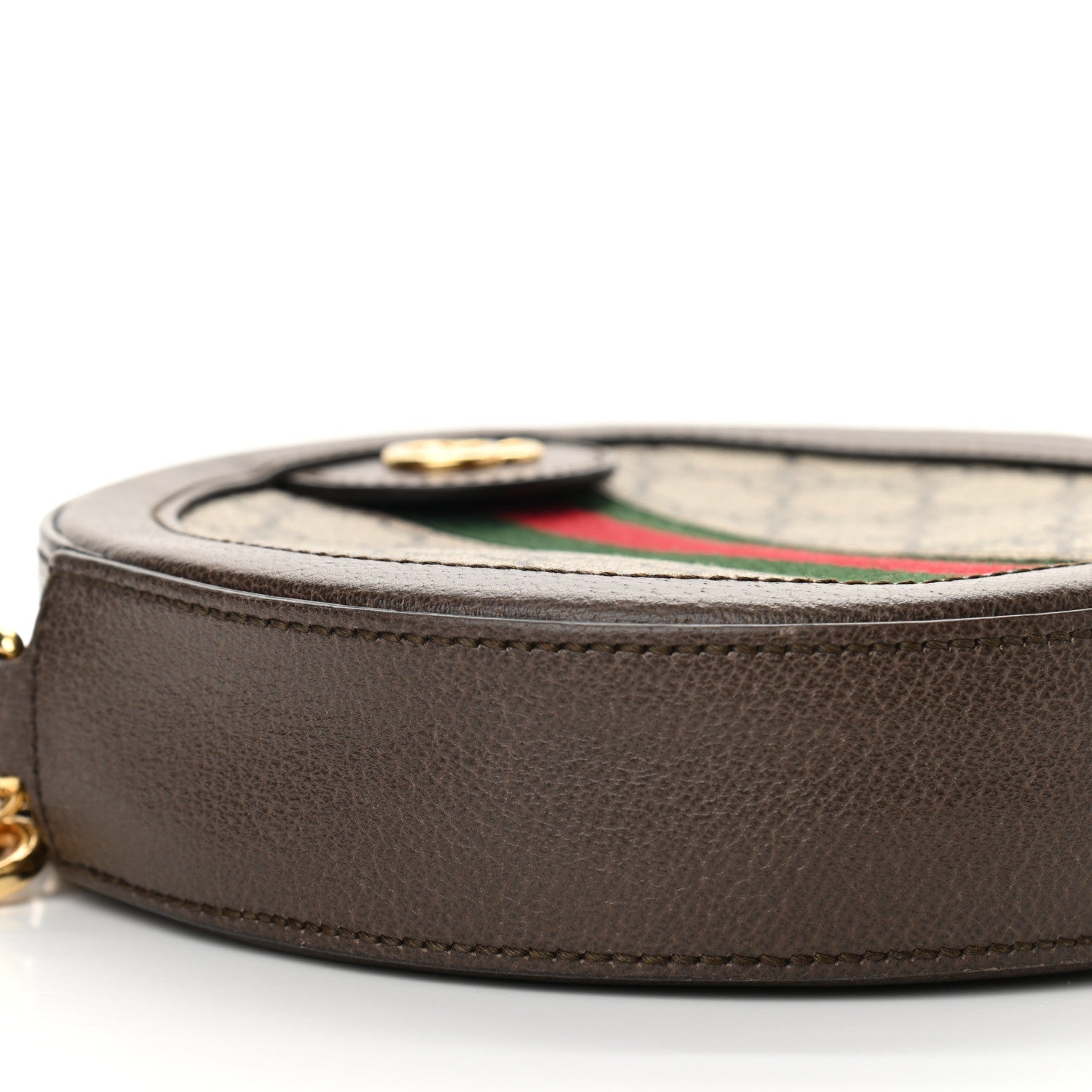 Gucci GG Supreme Monogram Web Mini Ophidia Round Shoulder Bag Brown 9 of 10
