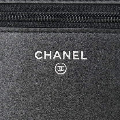 Chanel Calfskin Chain 20s Signe Wallet on Chain WOC Black 5 of 11