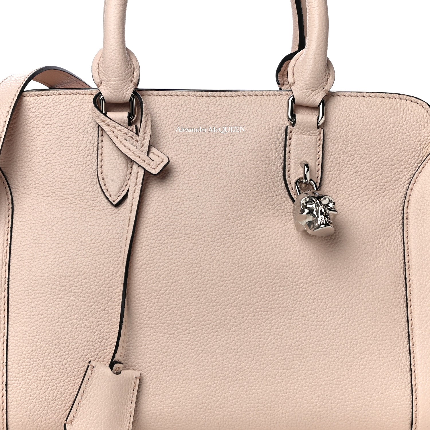 Alexander McQueen Pebbled Calfskin Small Skull Padlock Zip Around Tote Teint 7 of 9