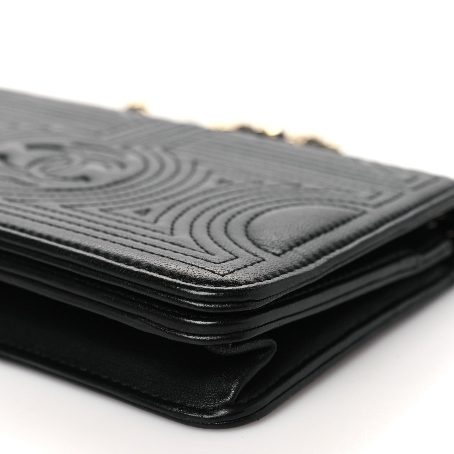 Chanel Lambskin Quilted Korean Garden Wallet On Chain WOC Black 11 of 11