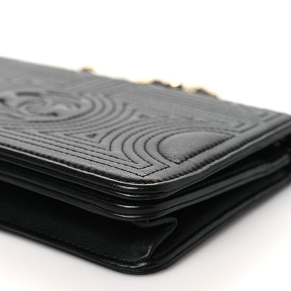Chanel Lambskin Quilted Korean Garden Wallet On Chain WOC Black 11 of 11