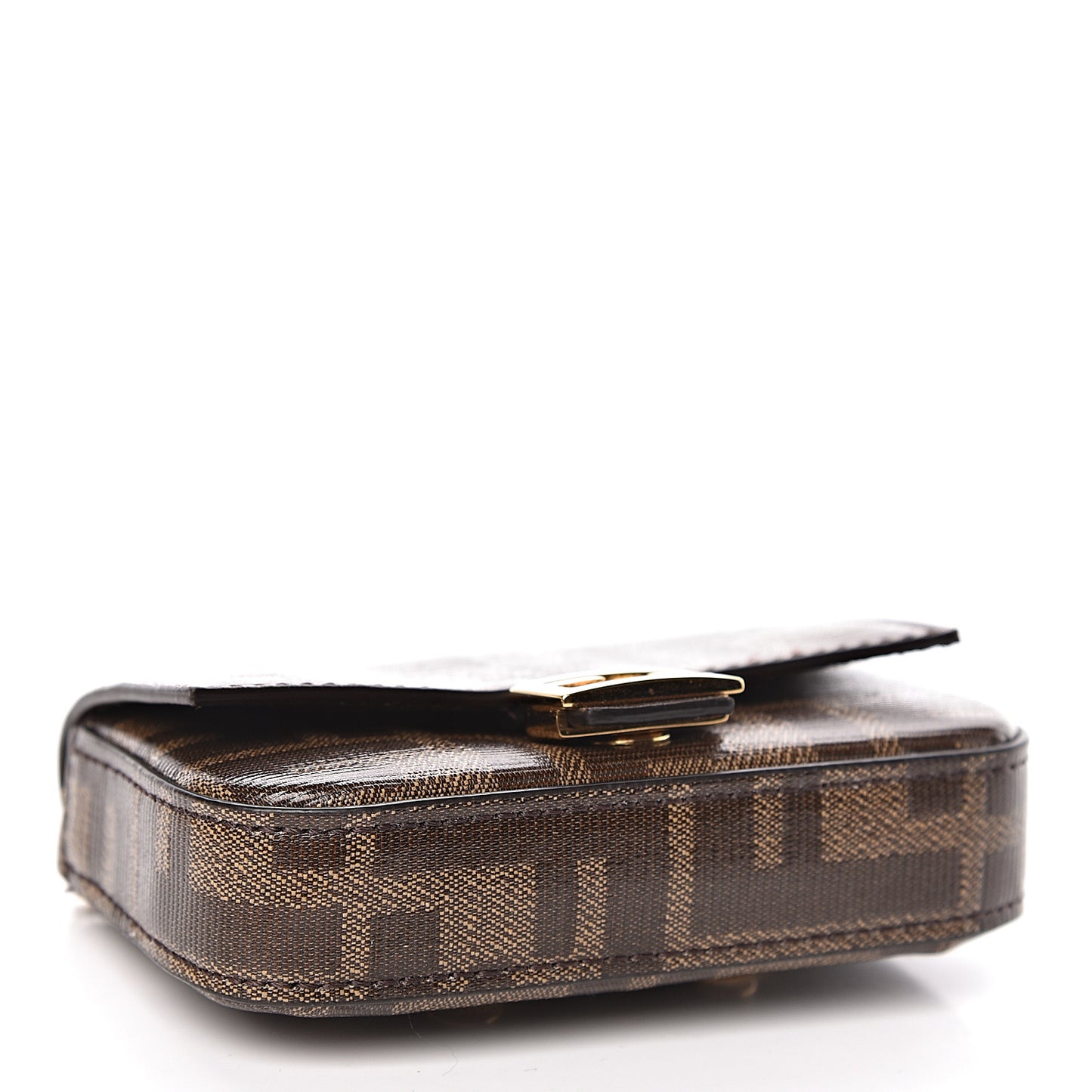 Glazed Fabric FF 1974 Nano Baguette Belt Charm Mogano Panna