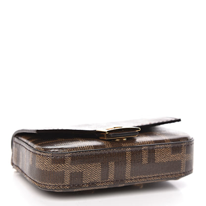Fendi Glazed Fabric FF 1974 Nano Baguette Belt Charm Mogano Panna 5 of 11