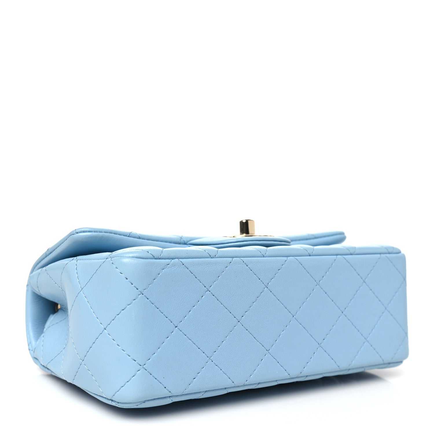 Chanel Lambskin Quilted Mini Rectangular Flap Light Blue 4 of 11