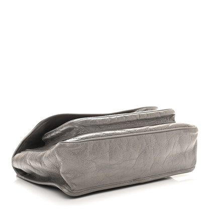 Saint Laurent Crinkled Calfskin Matelasse Monogram Large Niki Chain Satchel Fog 4 of 10