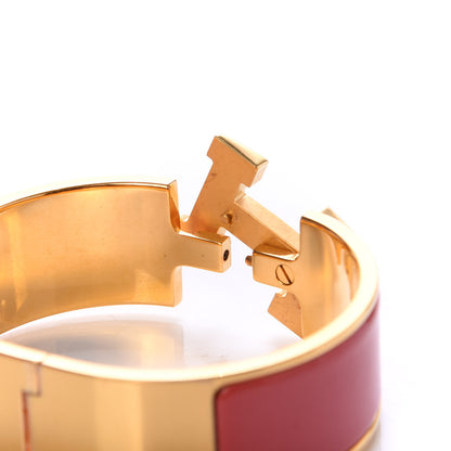 Hermes Enamel Wide Clic Clac H Bracelet PM Rouge Amarante 4 of 5