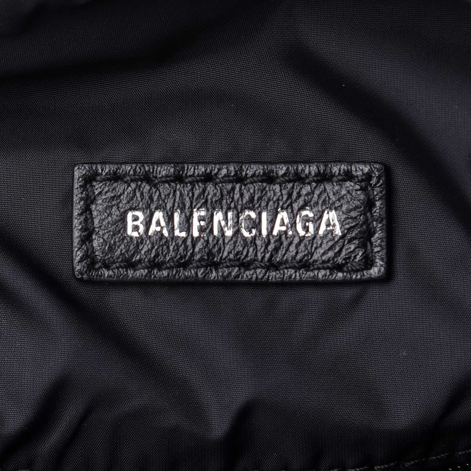 Balenciaga Recycled Sport Nylon Logo Embroidered Large Wheel Sling Bag Black White 6 of 11
