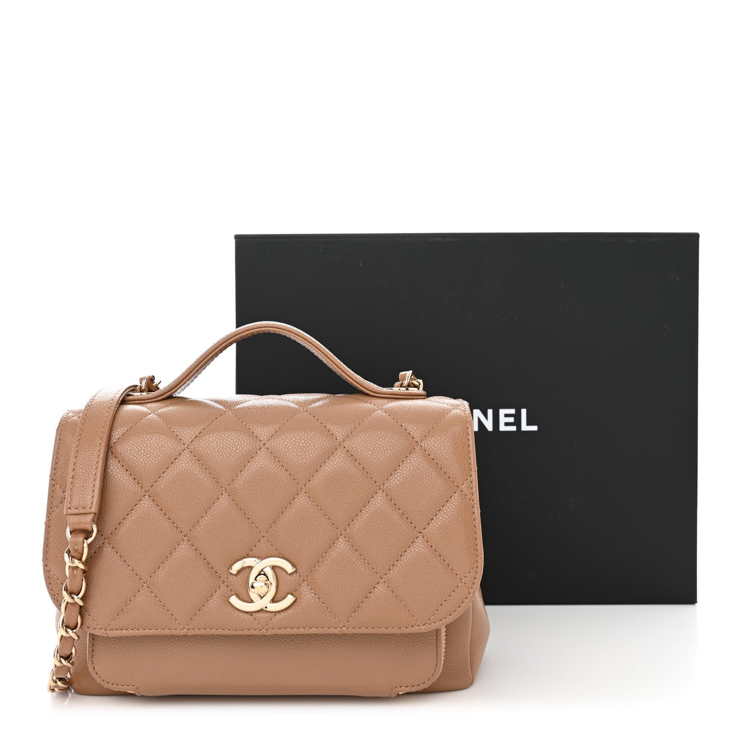 Chanel Caviar Quilted Medium Business Affinity Flap Beige 3 of 11