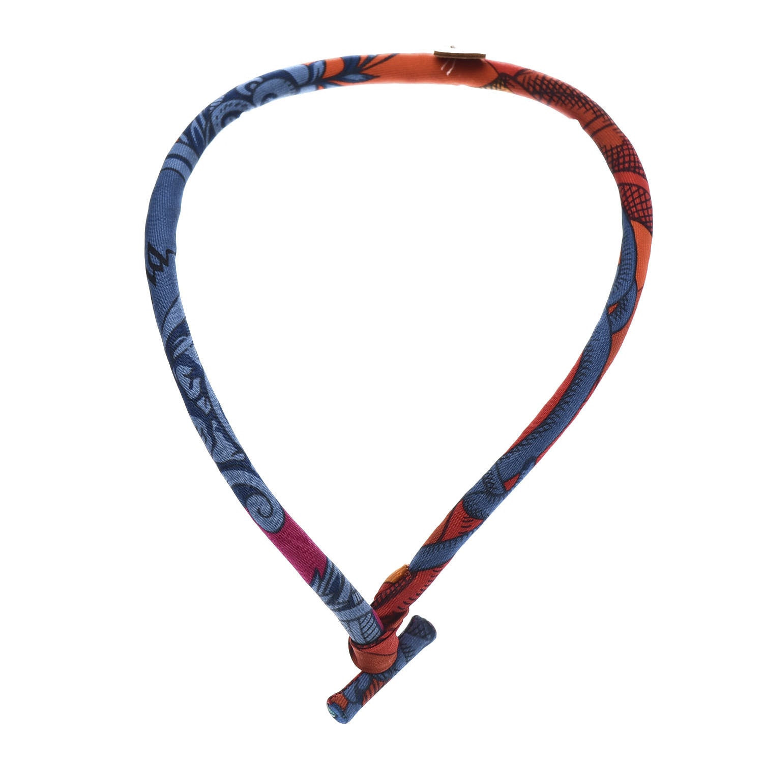 Hermes Silk Collier En Soie Petit H Necklace 3 of 6