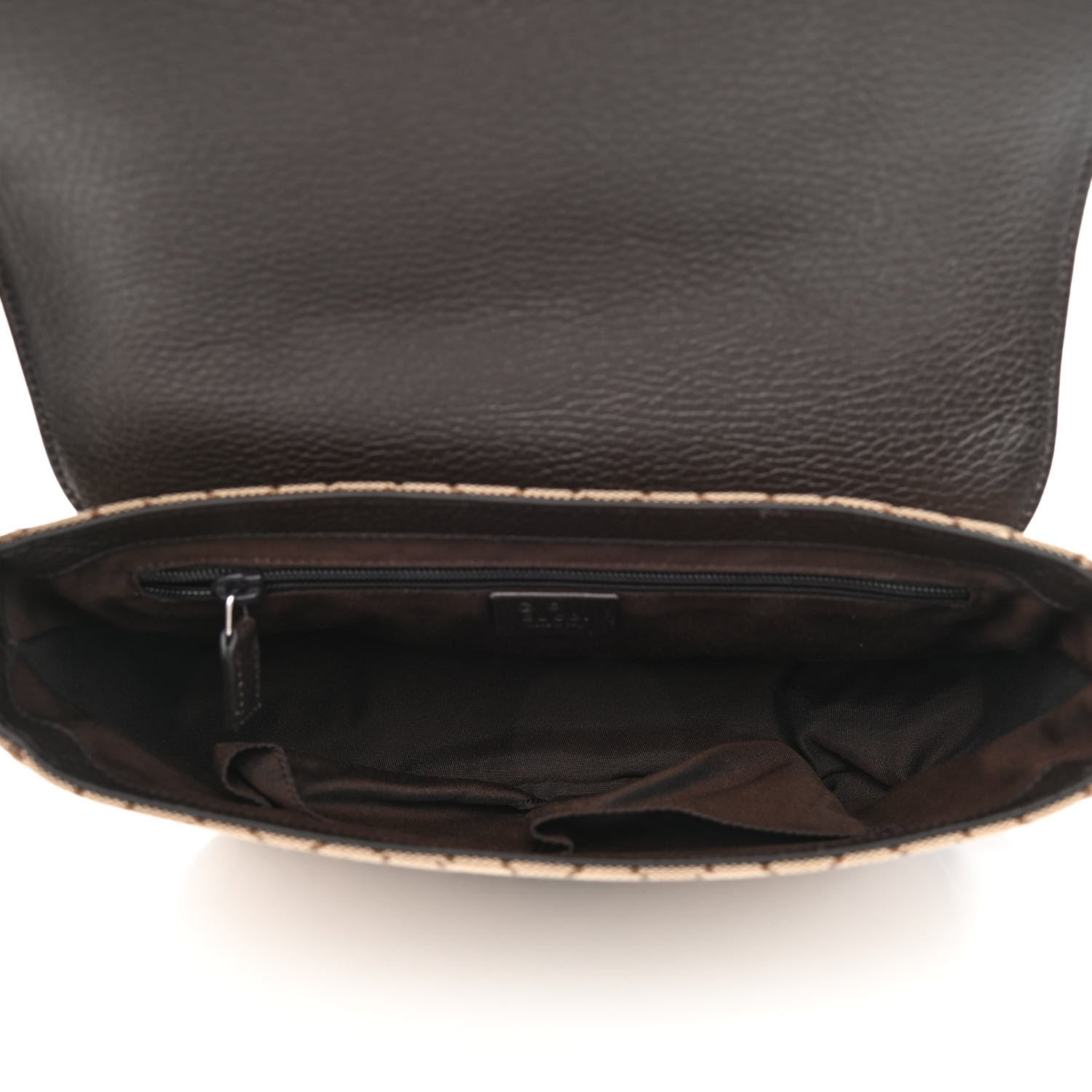 Gucci Monogram Flap Messenger Bag Beige Dark Brown 5 of 12