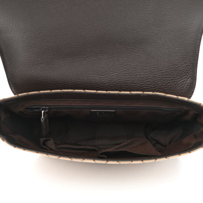 Gucci Monogram Flap Messenger Bag Beige Dark Brown 5 of 12