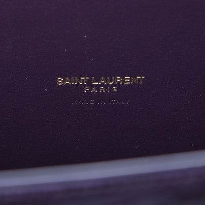Saint Laurent Calfskin Crocodile Embossed Small Sac De Jour Prune 7 of 8