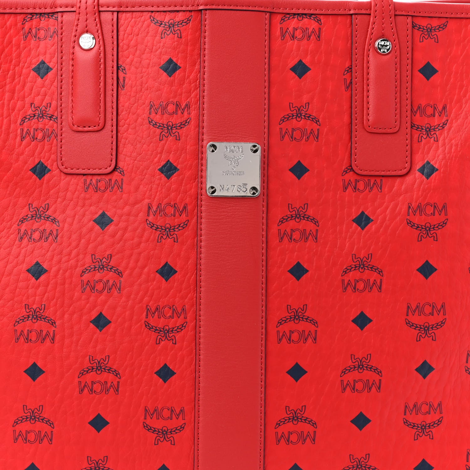 MCM Visetos Large Liz Reversible Shopper Tote Ruby Red 11 of 13