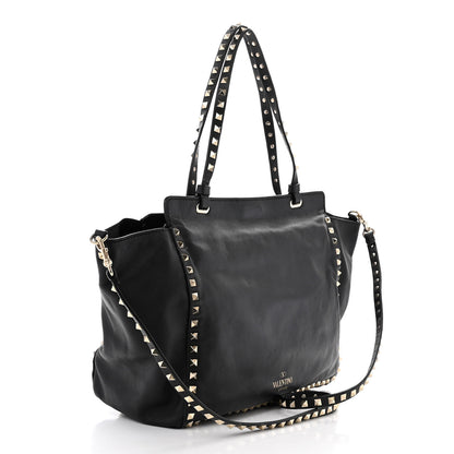 Valentino Garavani Vitello Medium Rockstud Tote Black 3 of 16