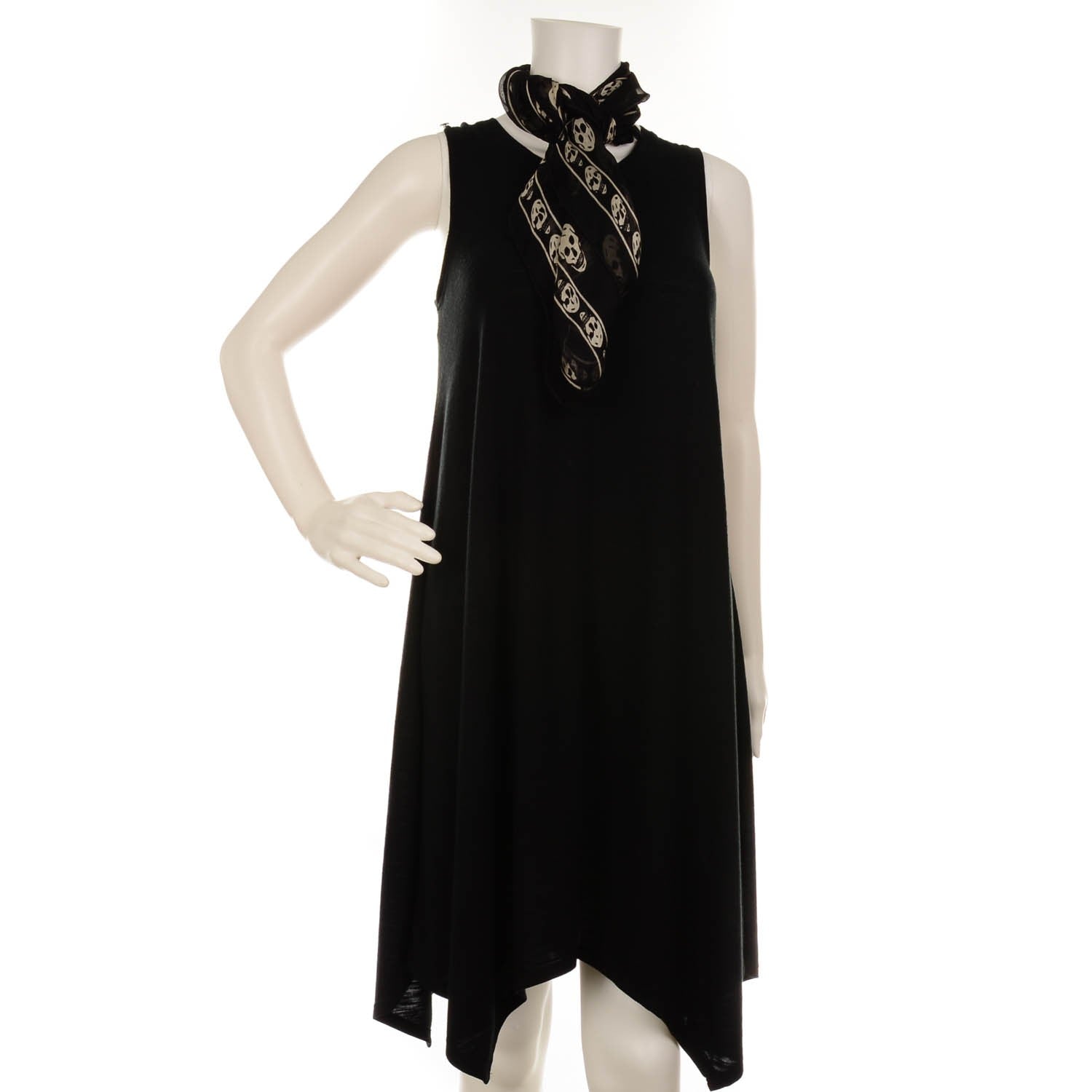 Alexander McQueen Silk Chiffon Skull Scarf Black Ivory 2 of 6