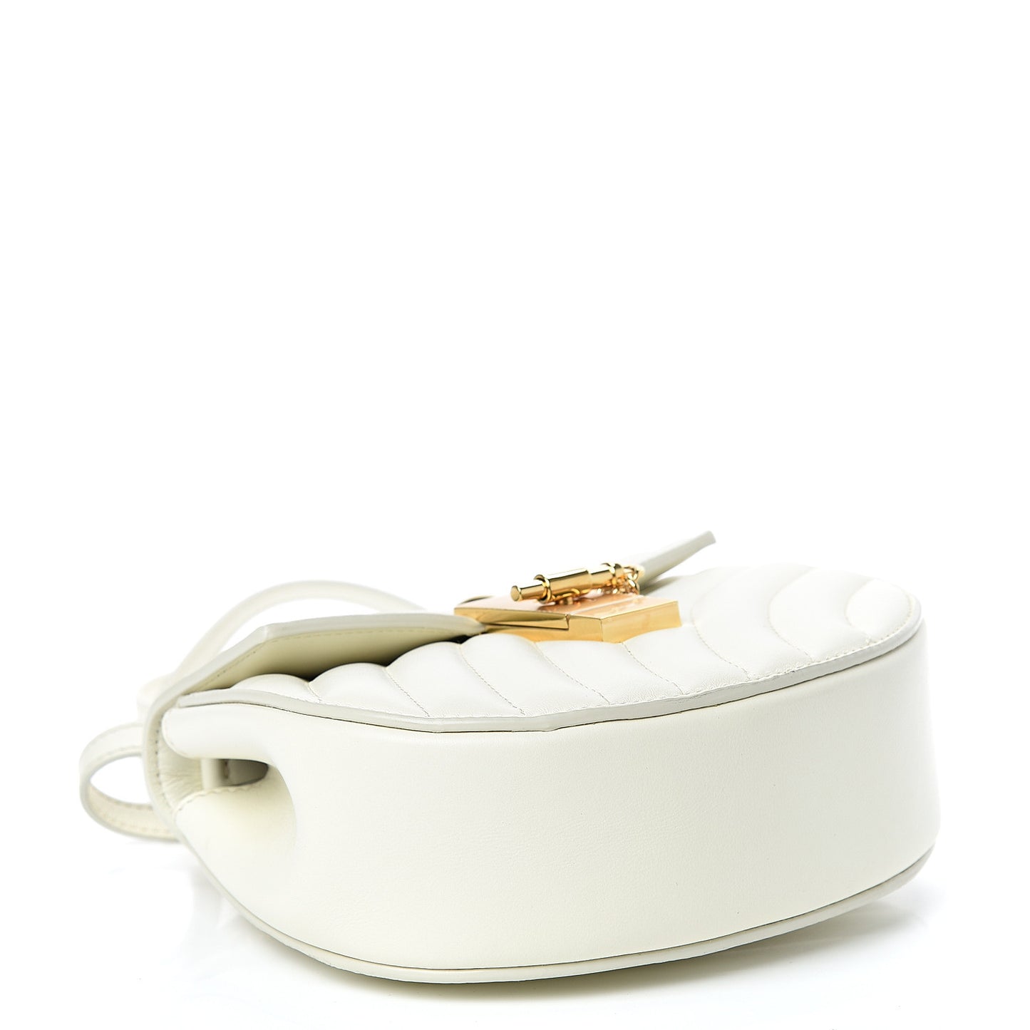 Calfskin Quilted Mini Drew Bijou Shoulder Bag Natural White