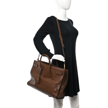 Saint Laurent Grained Calfskin Large Thin Sac De Jour Toasted Brown 2 of 12