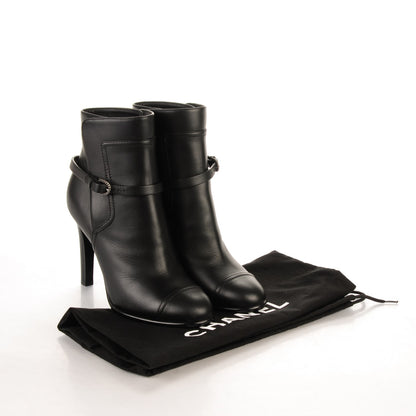 Chanel Calfskin Buckle Short Boots 36 Black 7 of 7