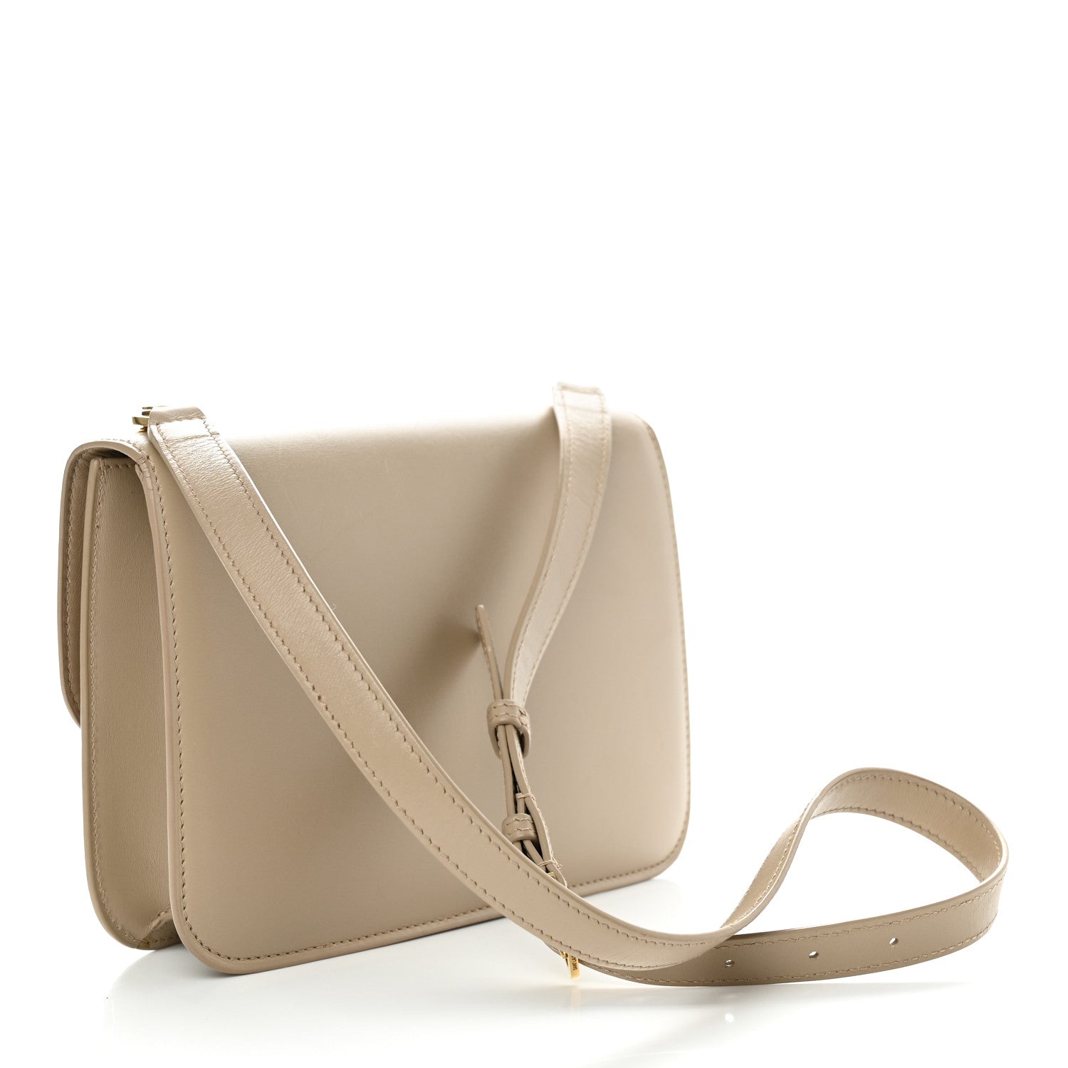Saint Laurent Smooth Calfskin Carre Satchel Dark Beige 3 of 15