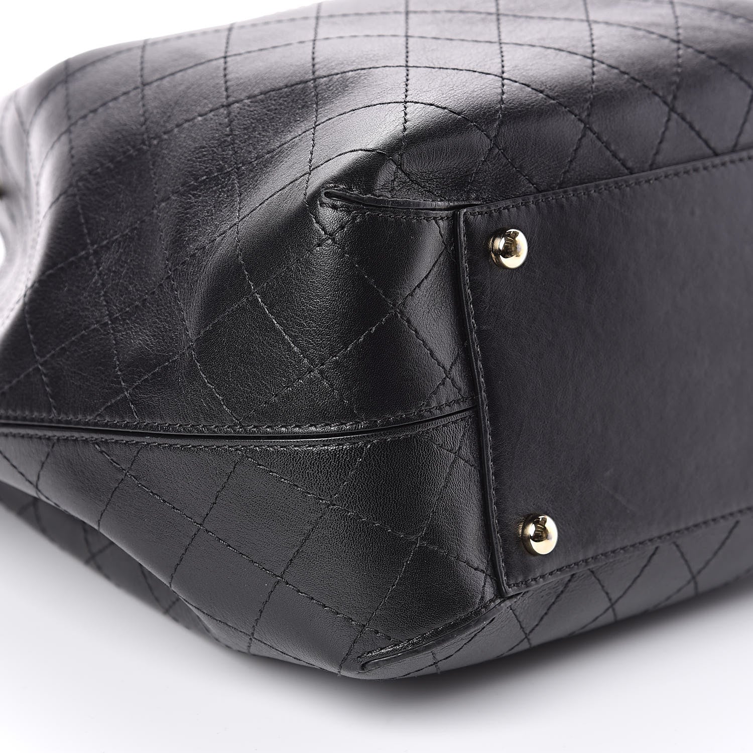 Chanel Calfskin Stitched Drawstring Bag Black 8 of 10