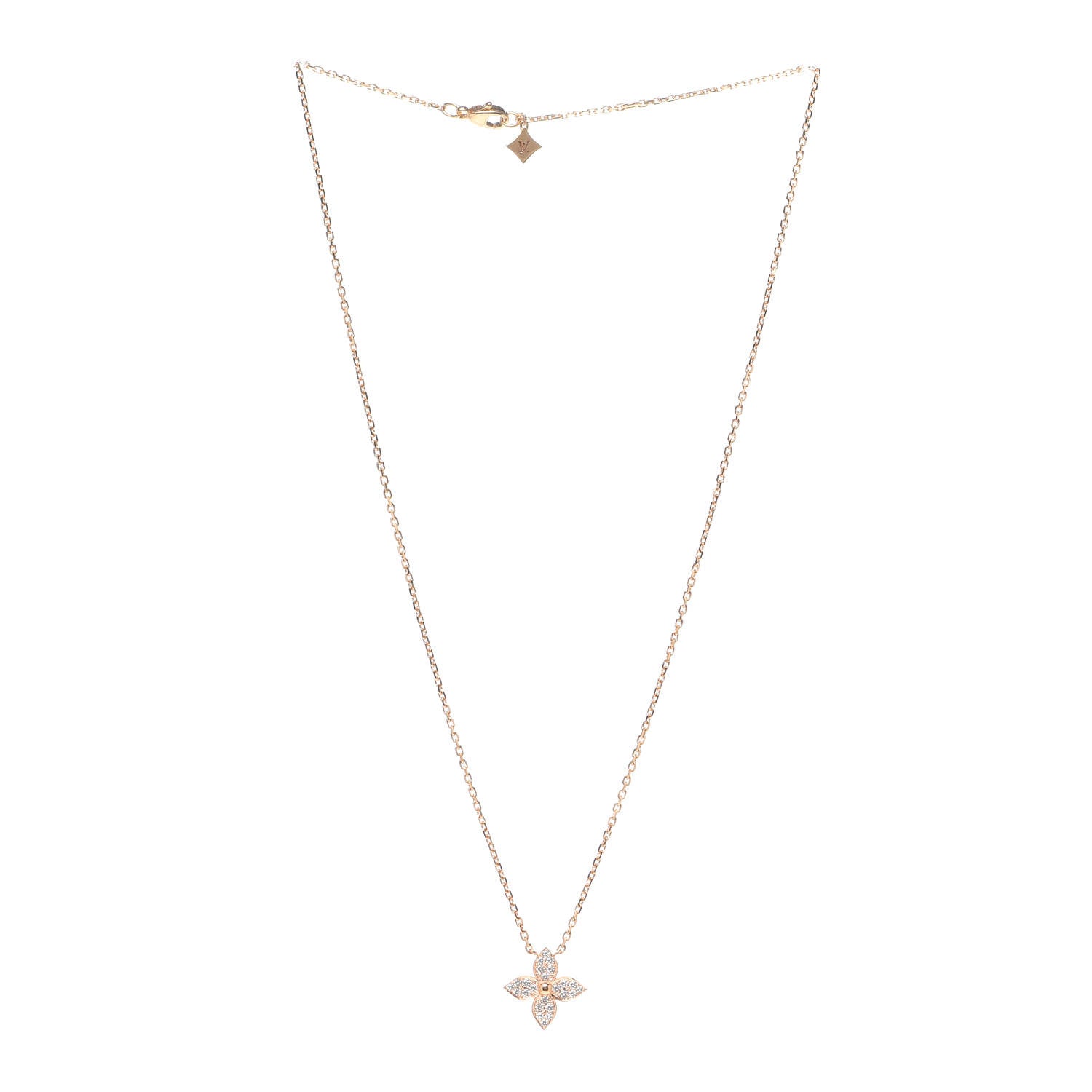 Louis Vuitton 18K Pink Gold Diamond Star Blossom Pendant Necklace 3 of 5