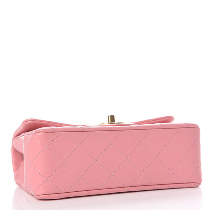 Chanel Lambskin Quilted Mini Rectangular Flap Pink 4 of 12