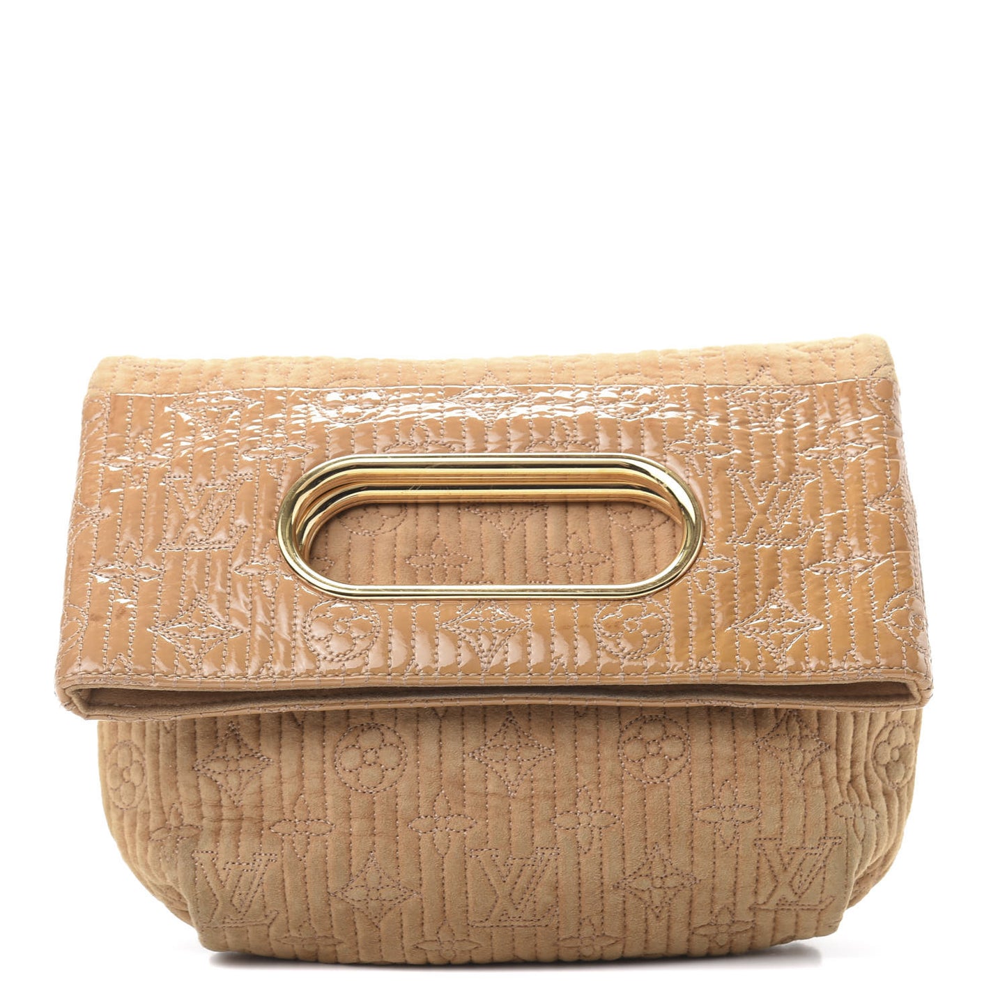 Suede Monogram Motard Afterdark Clutch Powder